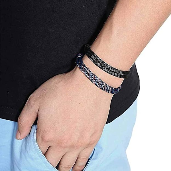 Nautiskt flätat armband, 6 stycken justerbara handgjorda nautiska armband, unisex