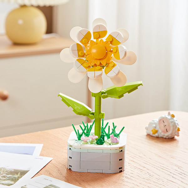Rakennuspalikat Kukat Säilötyt kukat Ruusut Ystävänpäivälahja Kimppu Kokoamislelut 103-C8-Pot Bouquet-Phoenix Tree