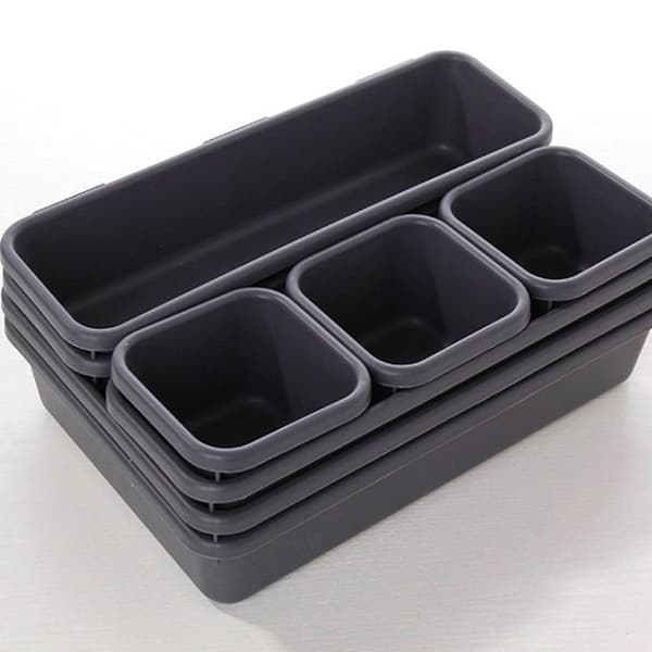 Låda Organizer Boks Bakker Kosmetik Diverse Rumdeler Holder Lysegrå Light gray
