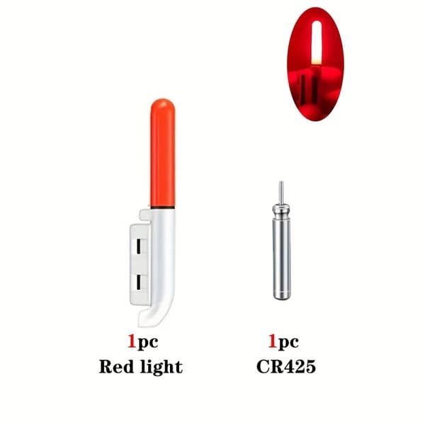 Elektronisk LED-lys Natfiskestang Tip Lys 1pc red +1pc CR425