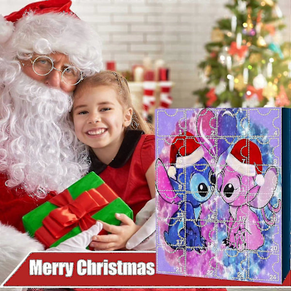 Lilo & Stitch Tegneseriefigurer Julekalender 24 stk Tegneserieleker Ornament Nedtelling Kalender-sz3 C