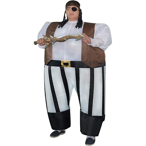 Aikuisten merirosvo puhallettava asu naamiaisasu Halloween Cosplay-juhlat joulu unisex puhallettava asu, yksi koko