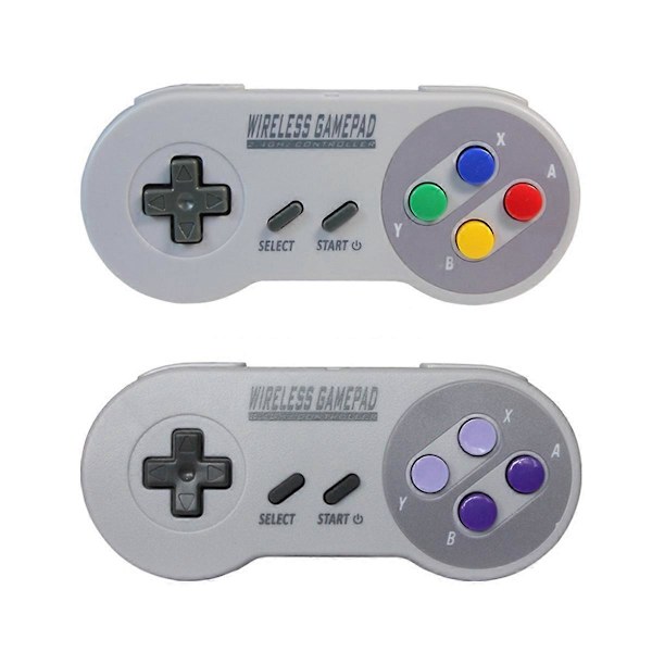 Trådlös 2.4G Spelkontroll Gamepad Joypad Joystick Kompatibel för SNES Mini PC NS Switch 2 Färgknappar{HH}
