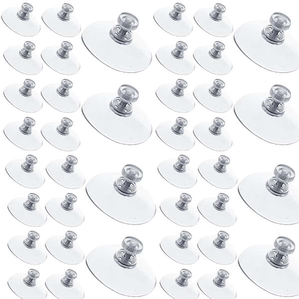 Kierteelliset läpinäkyvät imukupit 50 mm, 15 kpl sileille pinnoille Transparent