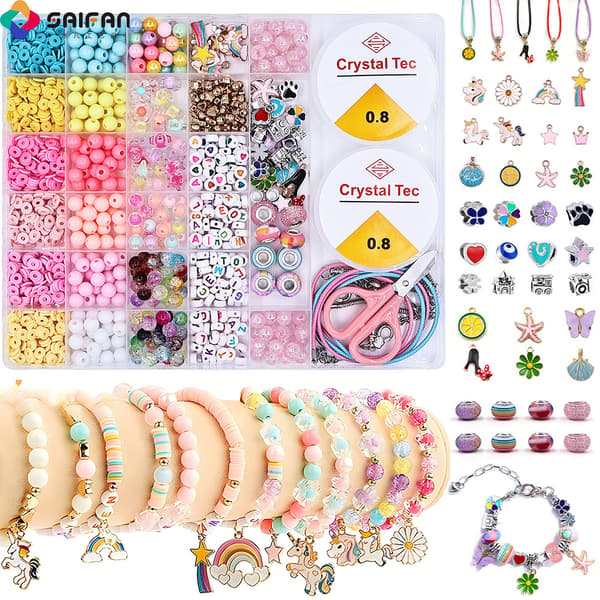 Makron Krystal Børneperle DIY Sæt Armbånd Perler Smykkesæt Approximately 1200pcs
