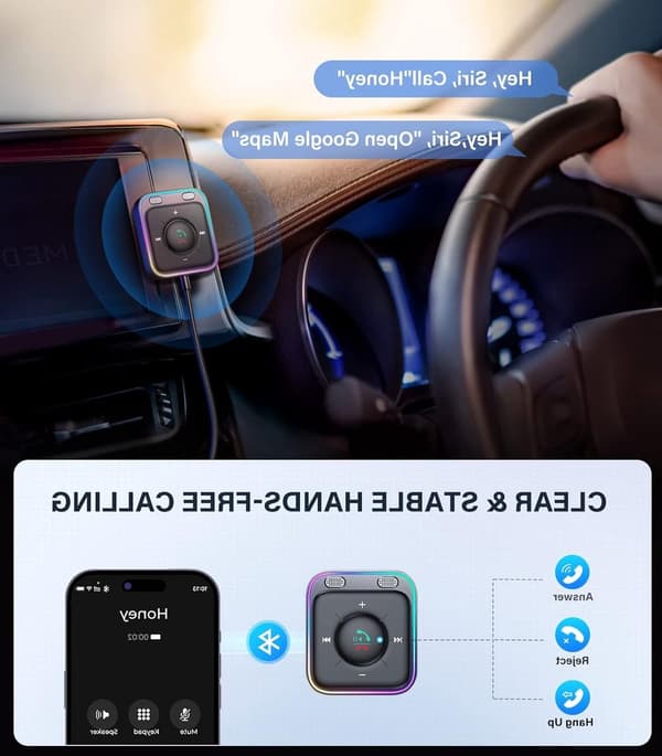 Bluetooth 5.3 AUX-adapter for bil Håndfri samtale HiFi Stereo Audio USB-mottaker