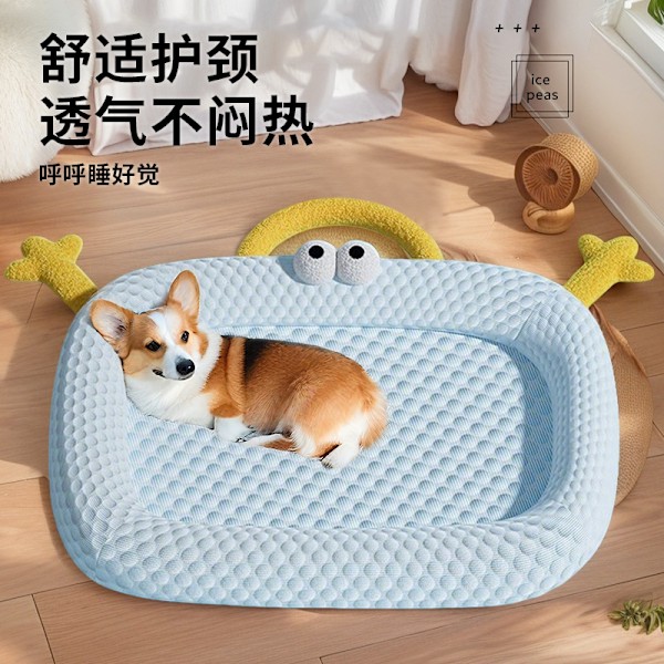 Hundemåtte ismåtte kølemåtte isærter hundekennel fire sæsoner universal katte kennel sommer hundekennel sommer kølemåtte sovemåtte ismåtte 【grey】 M