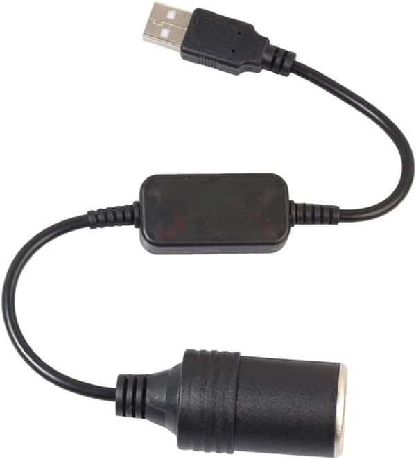 USB til cigarettænderadapter 5V til 12V hunstikkonverter opladerkabel