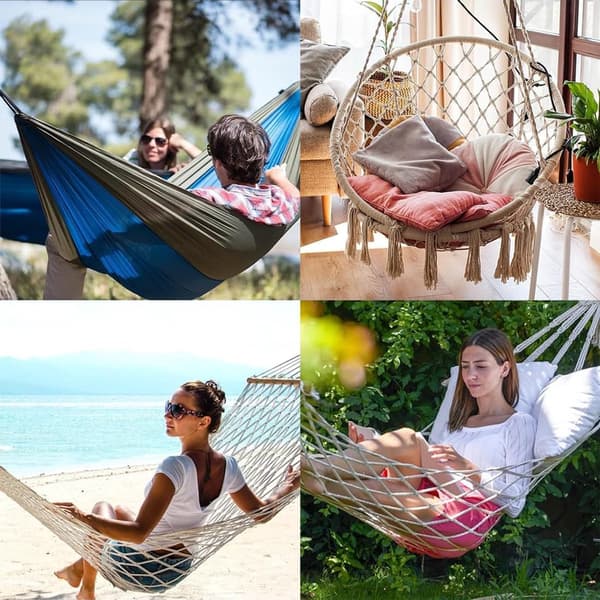 2 pcs. - Hammock Straps - 2 m - Adjustable Hammock Straps - Swing Suspension - Tree Swing Straps