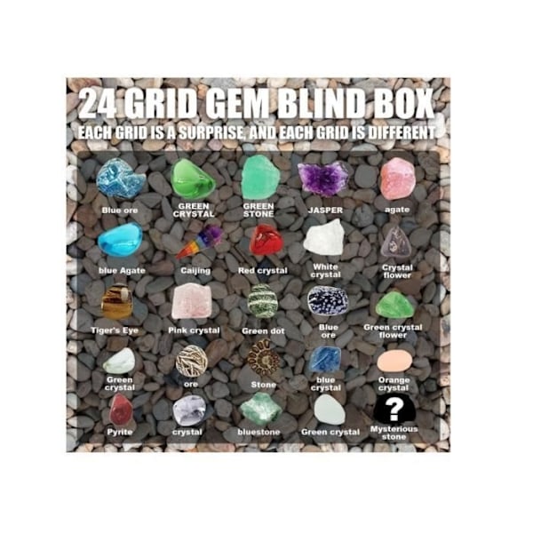 Adventskalender 2021 med 24 mineraler och stenar julklapp för barn