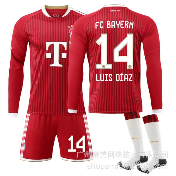 Fotbollströja Bayern München Hem Långärmad Med Kane Olise Musiala size 6 socks twenty four#