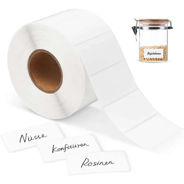 1000 stk Hvite Selvklebende Etiketter, Organiser & Skape Orden White Vit