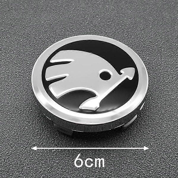 st 56mm 60mm Auton Pyörän Keskikuppi Vanteen Suojus Emblem Tarra Lisätarvikkeet Skoda Rapid Octavia Fabia Superb Kodiaq Kamiq 56MM silver