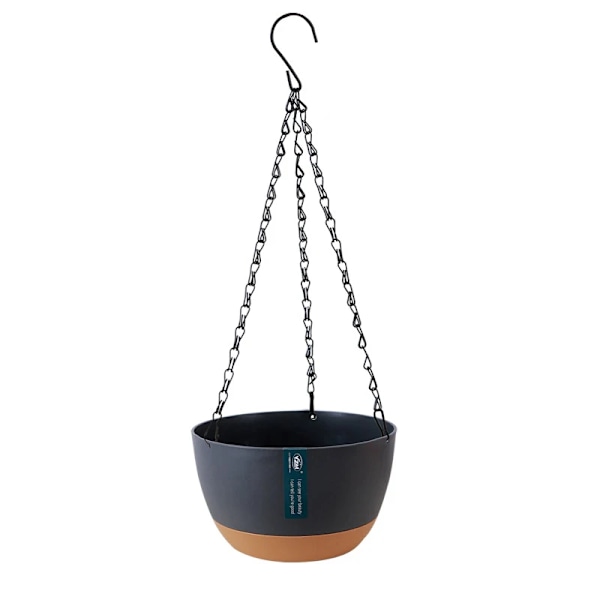 Automatisk Vandabsorberende Blomsterpotte, Moderne Hængende Kurv med Kontrastfarve, Potter til Have og Indendørs Planter, Balkonbeslag grey