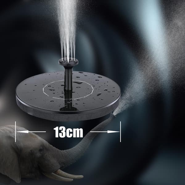 Solcelledrevet vannfontene 13 cm Svart