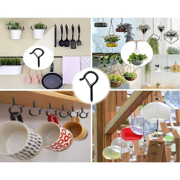 30 Pieces Screw Hooks, Outdoor Ceiling Hooks, Christmas Light Hooks, for Hanging Potted Plants, Christmas Decorations, Lanterns, Garlands