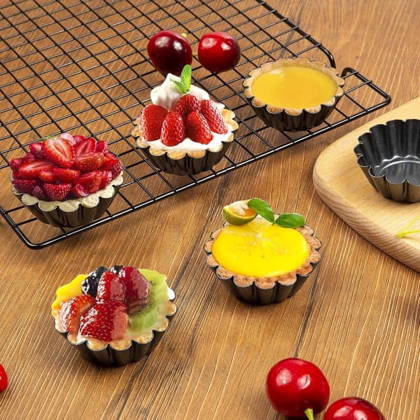 Genanvendeligt bagepladesæt i kulstofstål til kager, buddinger, muffins DIY 12 stk