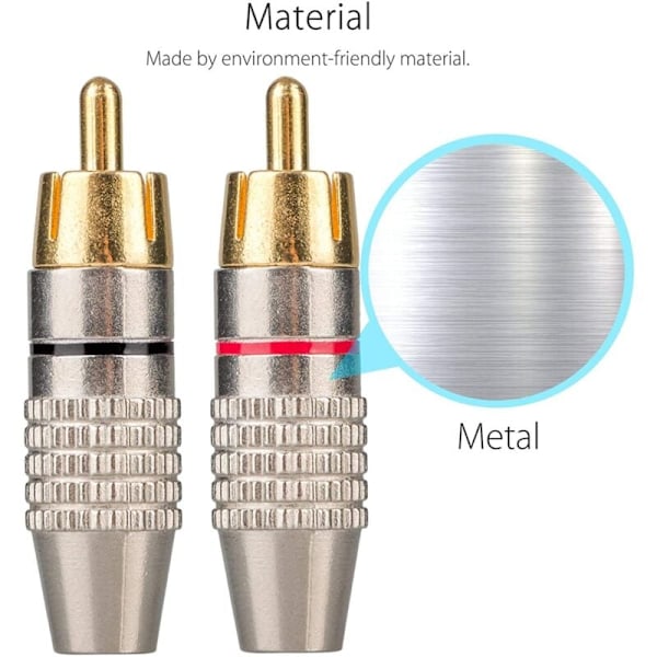 12 kpl RCA-urosliittimiä, RCA-audio- ja videoliittimiä, RCA-liitin audioliitin, RCA-juotosvapaat liittimet, RCA-liittimet