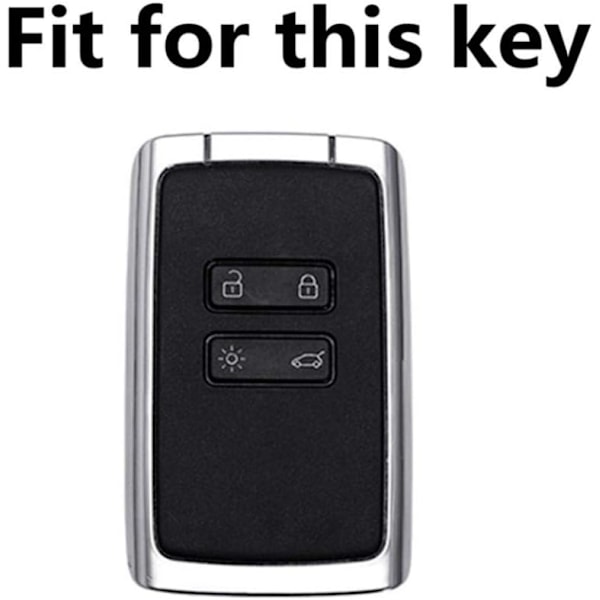 Bilnøgleetui i kulfiber, egnet til Renault Koleos Kadjar Scenic Megane Sandero Espace Clio Captur Kangoo Laguna Talisman Twingo, sort