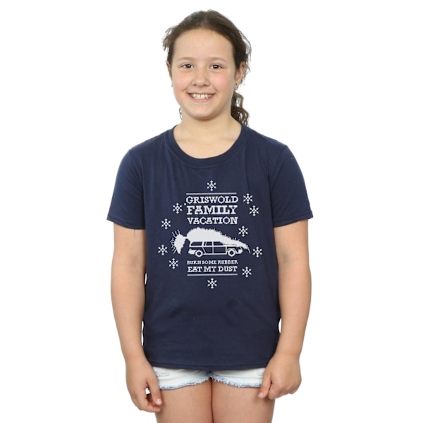 National Lampoon's Christmas Vacation Girls Eat My Dust Bomulls-T-shirt Marinblå Navy Blue 7-8 Years