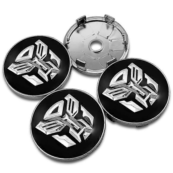 st 56+60mm Coola Autobots Logotyypin Transformers Badge Emblem Auton Pyörännavan Keskikupit Tarra Vanne Suoja Auton Muotoilutarvikkeet 60mm Black