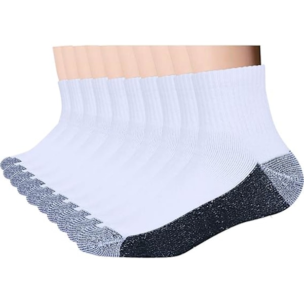 EnerWear 10-pack Unisex Bomull Fukttransporterande Vadderade Ankelstrumpor