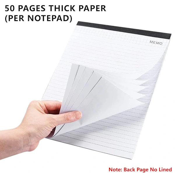 A4 Refill Paper, Lined Writing Pads, Squared Notebook 2-pack 25 Sheets per Notebook