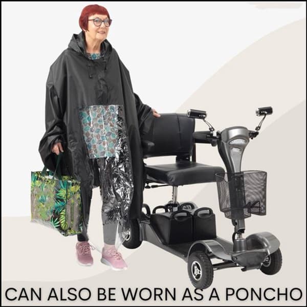 2 sæt Luksusponcho til el-scooter - Letvægts regnponcho med vindue - Universal pasform (163 x 141 cm) - Ideel til beskyttelse mod regn