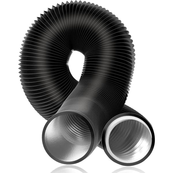 Flexibel aluminium Ø150mm slang, PVC luftavloppsslang flexibel luftrör svart slang (2m)