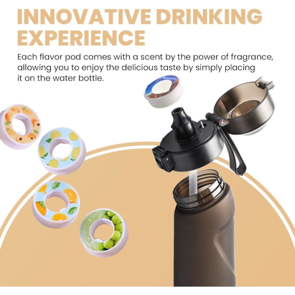 5 Smakspoder for Air Water Bottle, 0 Sukker Smak Frukt Smakspoder | Fruktduftende Smakspoder, Kompatible med Air Water Bottle