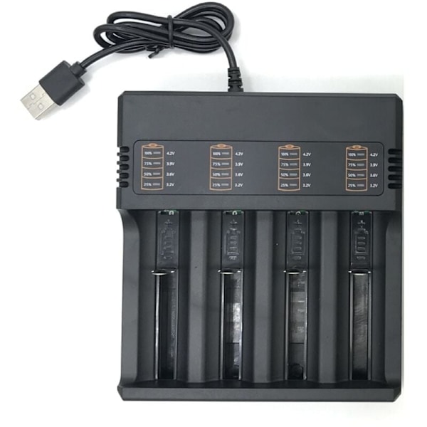 Smart 18650 Laddare med 4 Fack Litiumbatteriladdare Universal USB Batt{HH}