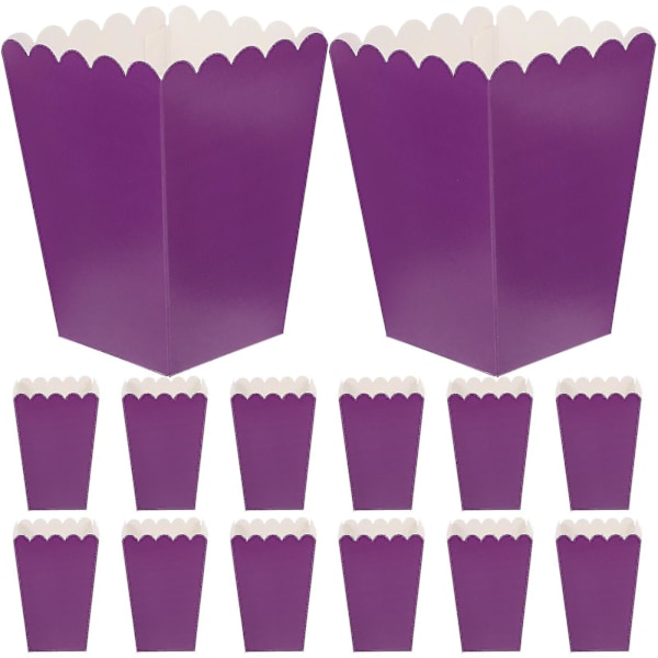 50 st Popcornlådor Papper Popcornstrutar Enkla Fettbeständiga Popcornbehållare Purple