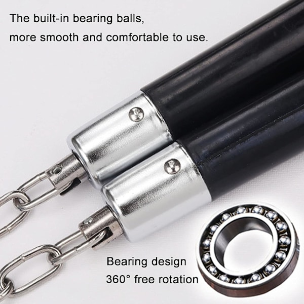 (1 st) Säkra Nunchucks i Solid Gummi för Träning med Stålkätting och Kullager, Övning, Träning