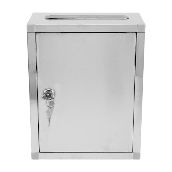 Suuri turvakotelo keräykseen, lahjoituksiin, äänestyslaatikoihin, postiin - Hopea 27x21cm Silver 27x21cm