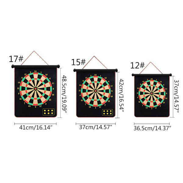 Magnetisk Darttavla för Barn, Dartspel med Magnetiska Pilar, Dubbelsidig Säker Dartspel Roll-Up Darttavla Set 17 Plåtar{HH} 17 plates 6 darts