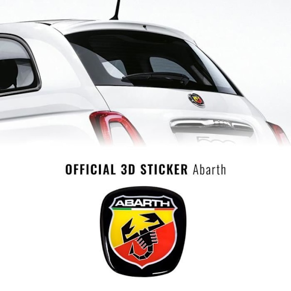 3D Abarth officielt erstatningslogo mærkat til Fiat 500