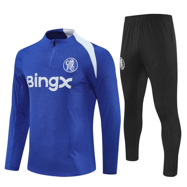 Langærmet træningstrøje med halv lynlås til mænd L 2425 Chelsea Light Blue