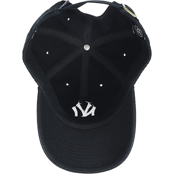 47 New York Yankees Gennemsigtig Justerbar Baseball Kasket (Sort Broderet){HH}