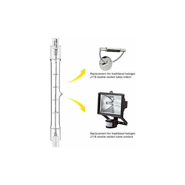 5 kpl R7s Halogeenilamppu 118mm 300W 220V