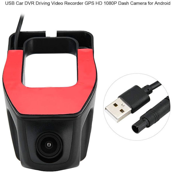 Universal USB Bil DVR Körinspelare GPS HD 1080P Dash Cam HD Front för Android Backkamera System