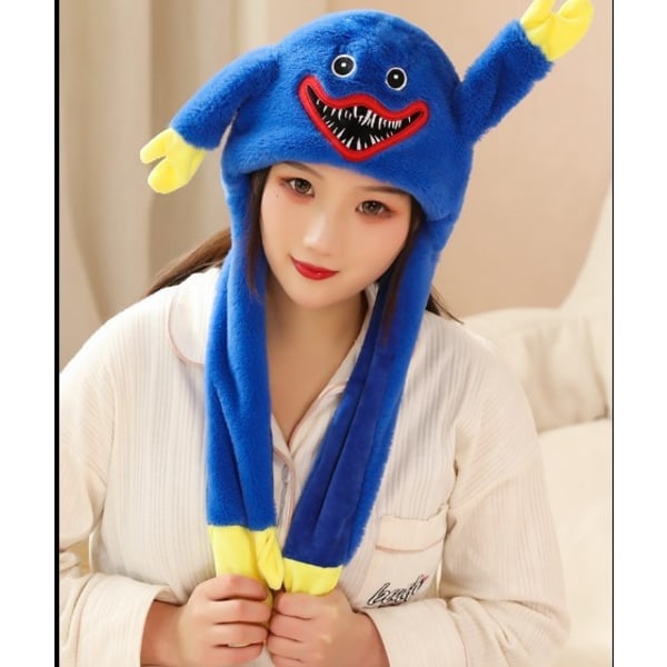 Rolig Plysch Poppy Playtime Hatt Cosplay Kostymer Blå