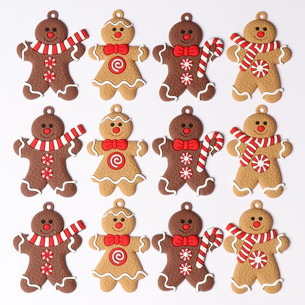 24 st. Jultomte pepparkaksdekorationer för julgranspynt