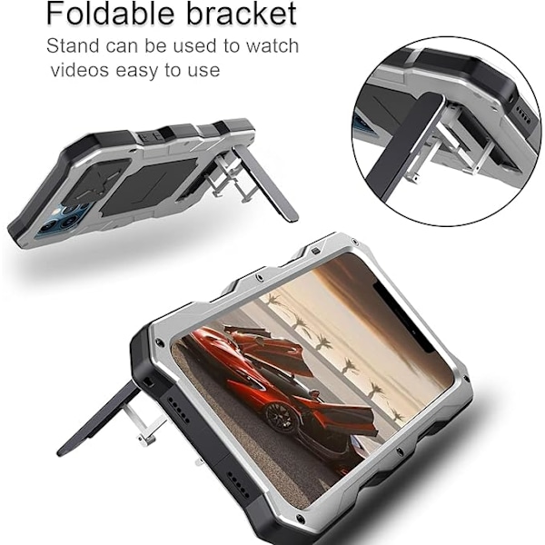 Kompatibel med iPhone 13 Pro Max Vanntett Metall Deksel, Bui