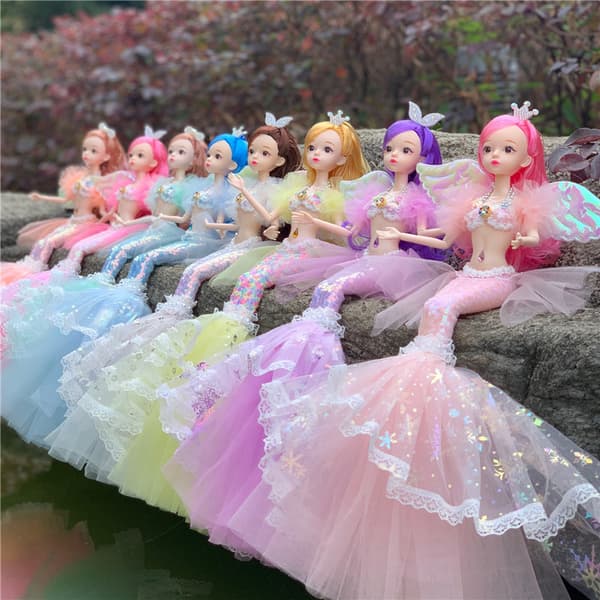 Fargerik havfrue-dukke prinsesseleke som bursdagsgave til jenter Star Moon Fish Snow Bud