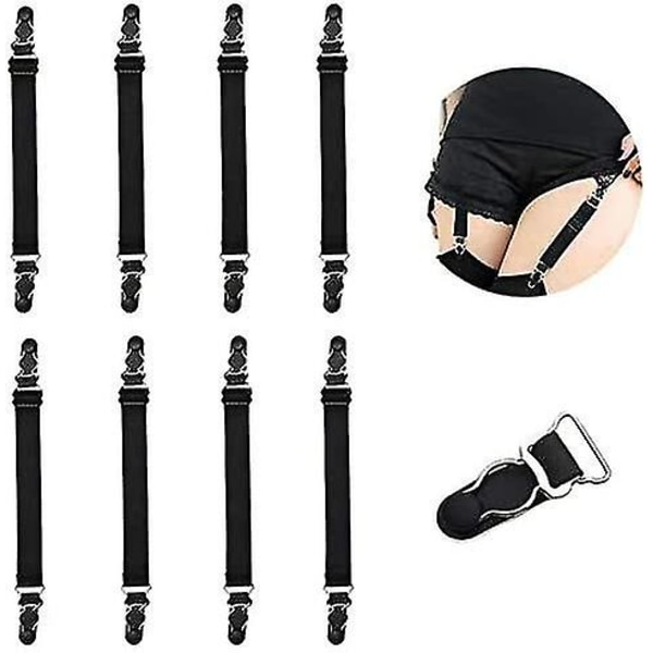Justerbare Strømpebukseclips Elastiske Tovejs Lårhøje Strømpeholdere Andenæbspænde Skridsikre Strømper Bælteclips Skjorteholder Låsende C