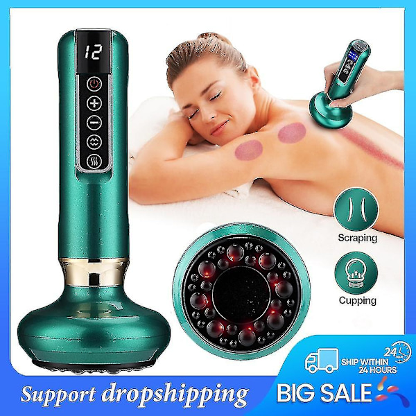 Elektrisk Massageapparat Vakuum Sug Guasha Anti Celluliter Skrapning Infraröd Massageterapi (2 produkter) 6 levels*No heating