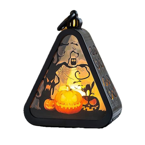 Halloween Græskar Lygte Dekorationssæt – Bærbare LED Lysende Festrekvisitter med Flere Tema-Designs Witch