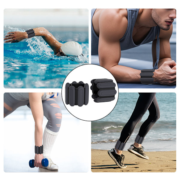 Skal-stil nyt silikone vægtbærende armbånd svømning fitness Pilates energi ring armbånd fodring 1 pound per pair grey