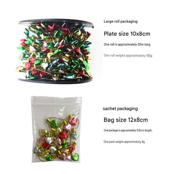 Juleperlegirlander, elektroplettert minibæresnor med hjerteformer for juletredekorasjon Alien 50cm/pack