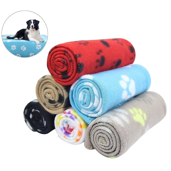 6-pak fleece tæpper, kæledyrstæpper, hvalpe, hyggetæpper, hunde, katte, fleece kæledyrsmåtte, pude, seng, blød til dyr, kattetæppe, hundetæppe